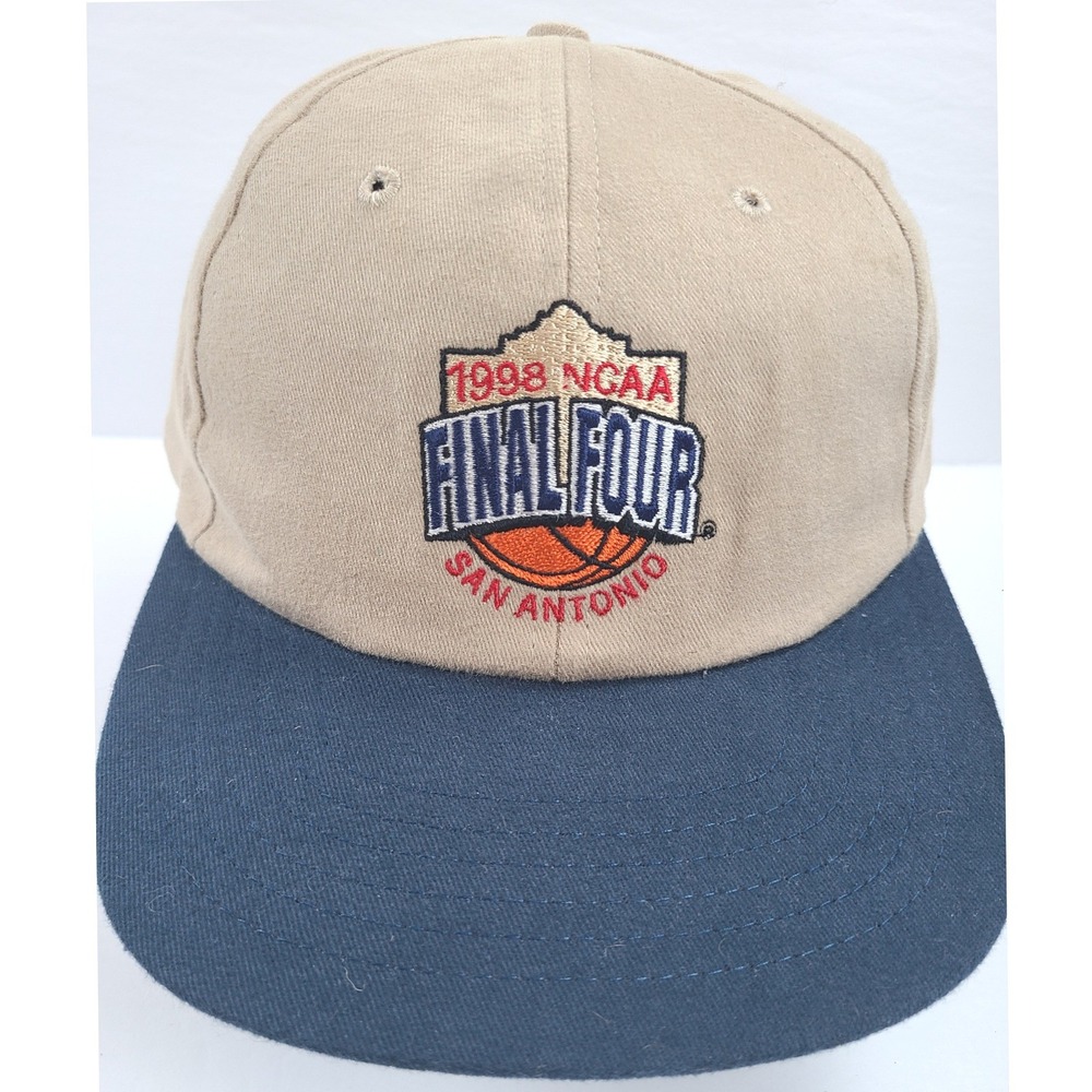Vintage 1998 NCAA Final‎ Four San Antonio Texace Snapback Hat Made in USA Khaki